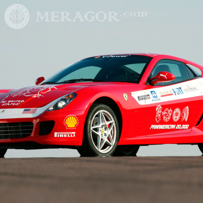 Téléchargez une photo sur l'avatar d'une Ferrari cool Les voitures Rouges Transport