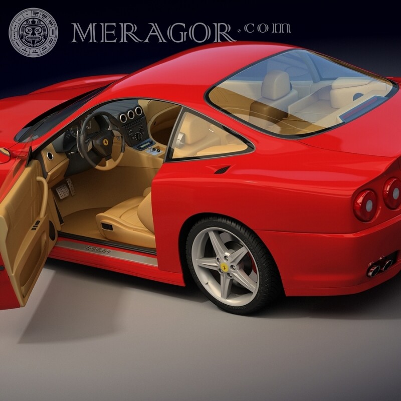 Téléchargez une photo sur un avatar Ferrari pour un homme Les voitures Rouges Transport