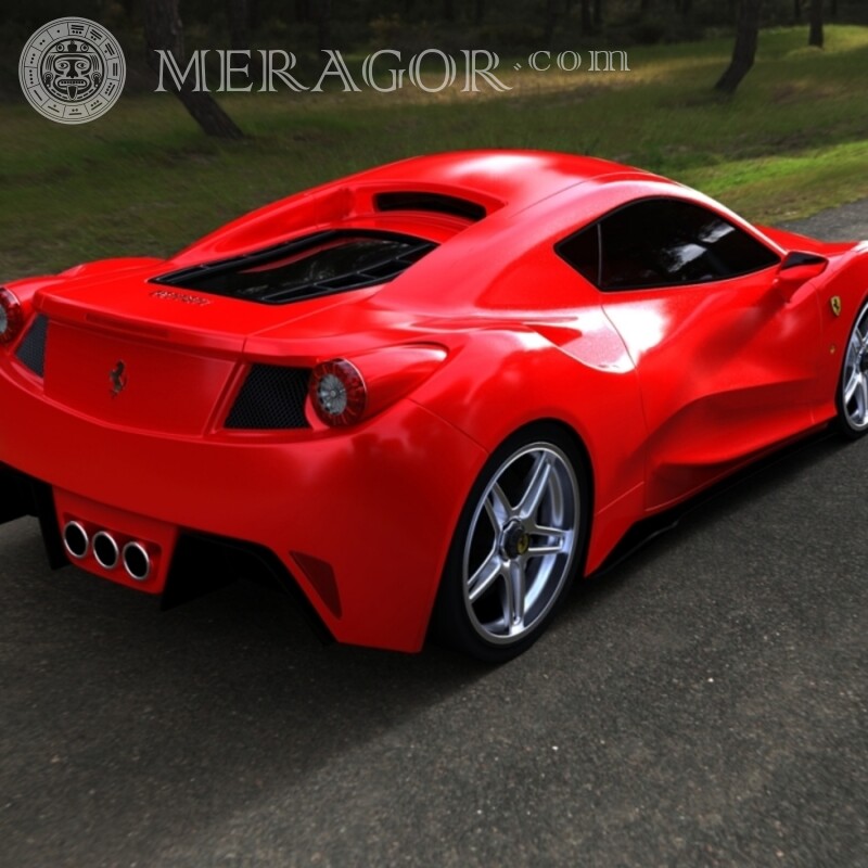 Фотографія Ferrari на аватарку Автомобілі Червоні Транспорт