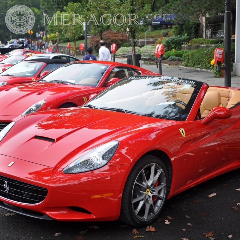 Фотография Ferrari скачать Autos Rojos Transporte