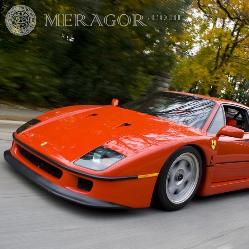 Червона Ferrari завантажити фото на аватарку для дівчини Автомобілі Транспорт