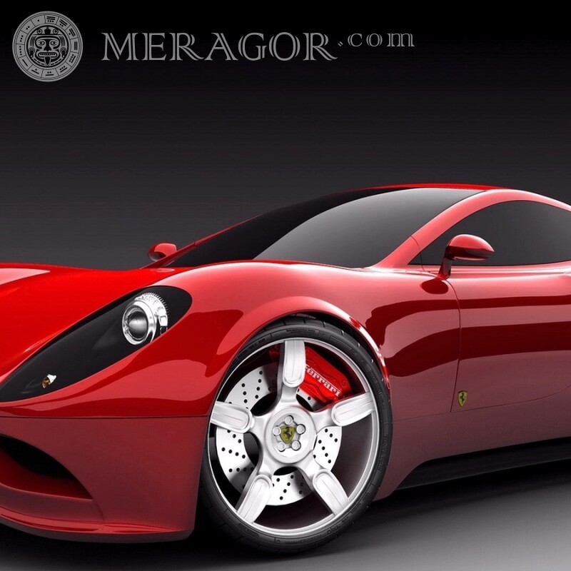 Елегантна червона Ferrari завантажити фото на аватарку для дівчини Автомобілі Транспорт