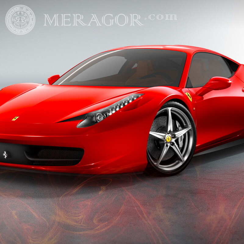 Крутая красная Ferrari скачать фото на аву для девушки Автомобили Транспорт