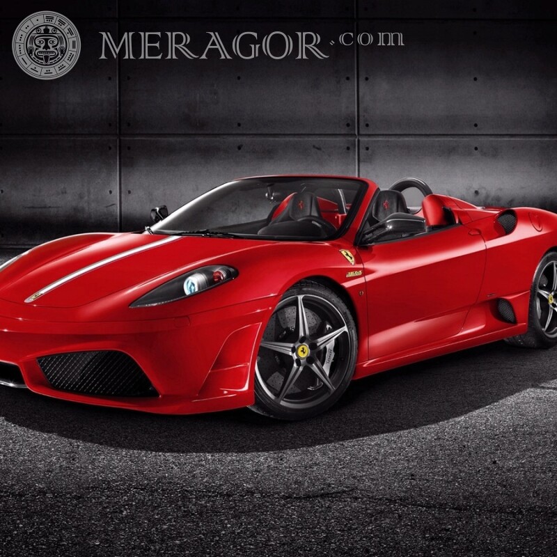 Завантажити на аватарку красиве фото спортивного автомобіля Ferrari Автомобілі Червоні Транспорт