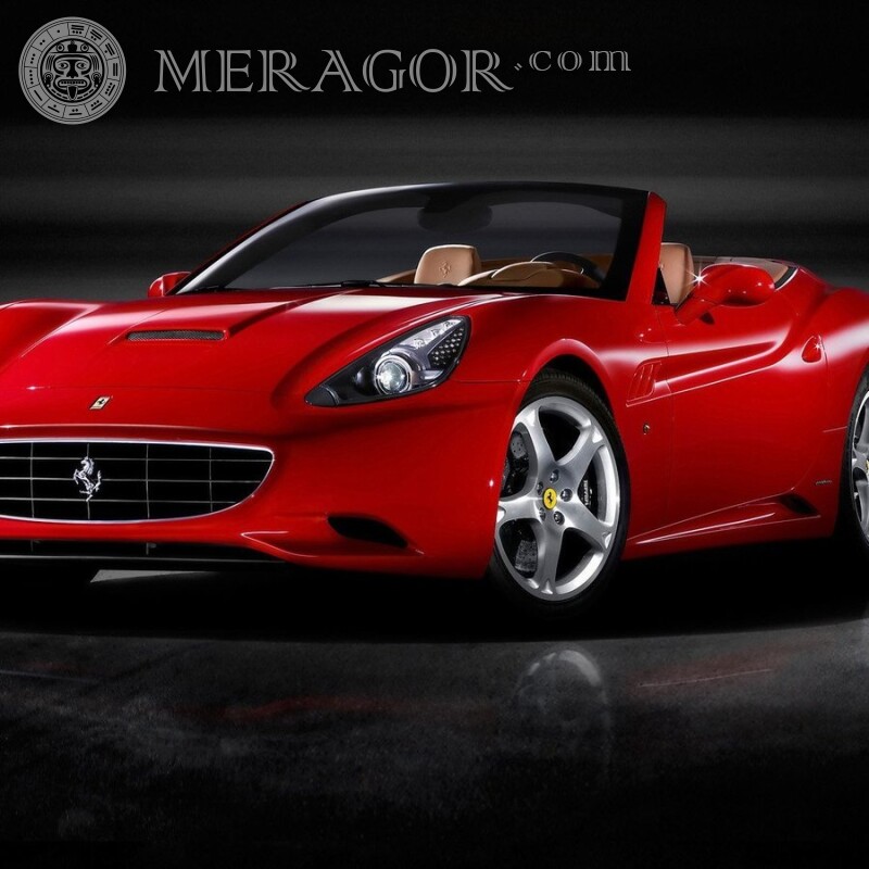 Descargar la foto del coche de Ferrari para la foto de perfil de la chica Autos Transporte