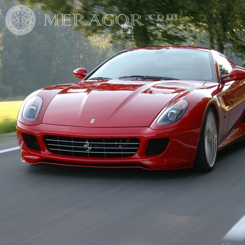 Скачать на аву фото авто Ferrari Автомобили Красные Транспорт