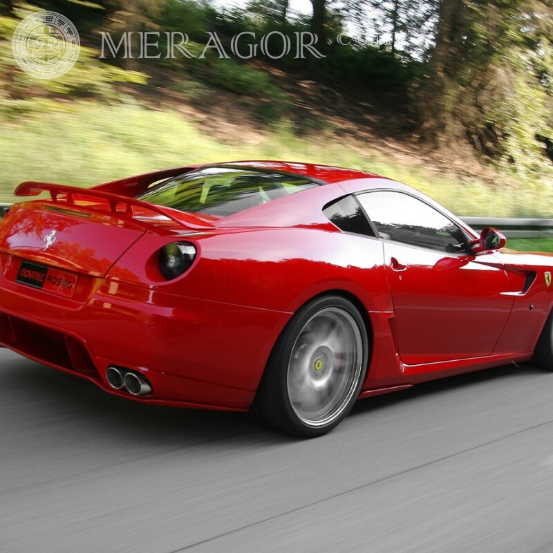 Скачать на аватарку картинку машины Ferrari Автомобили Красные Транспорт