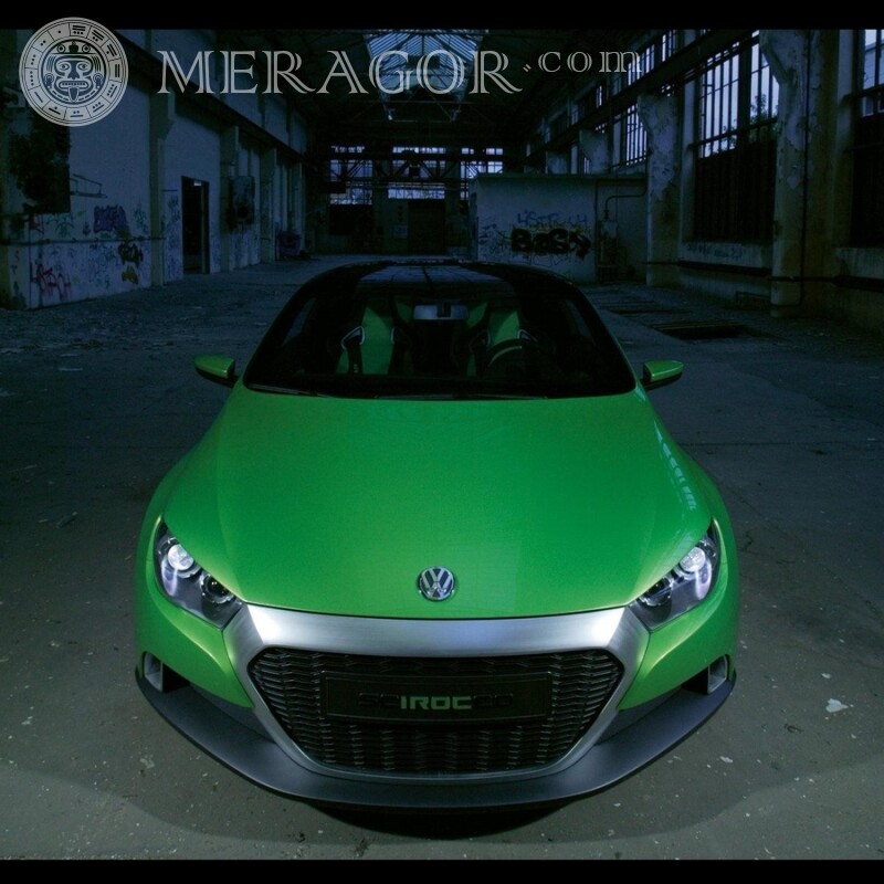 Аватарка на ВатсАпп элегантный зеленый Volkswagen скачать фото Автомобілі Транспорт