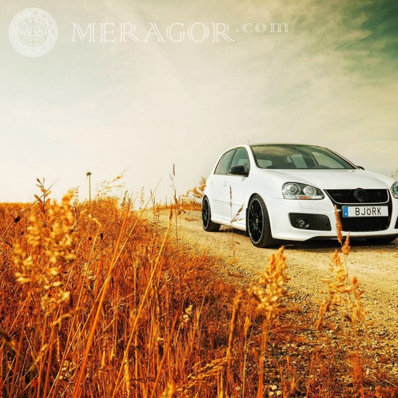 Крута аватарка ВатсАпп розкішний білий Volkswagen завантажити фото Автомобілі Транспорт
