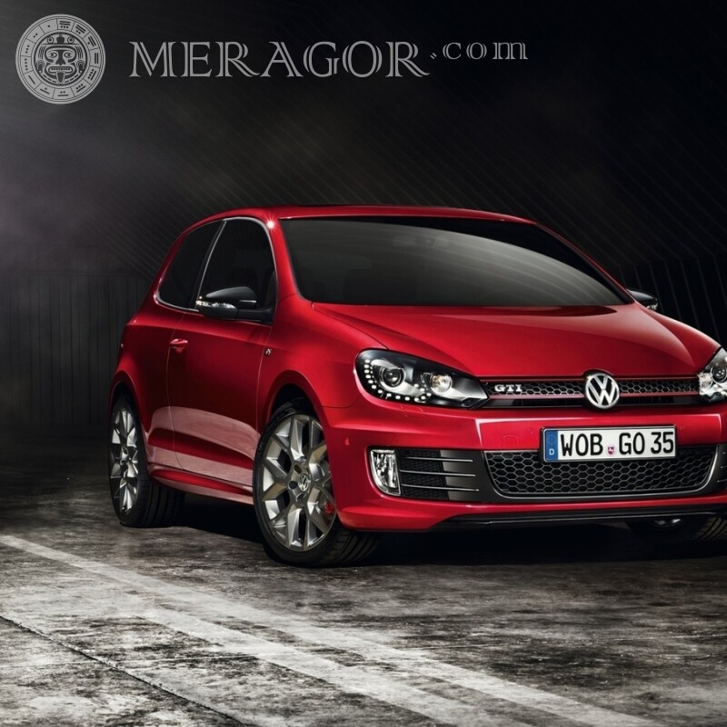 Аватарка для ТикТок элегантный красный Volkswagen скачать фото Автомобили Транспорт