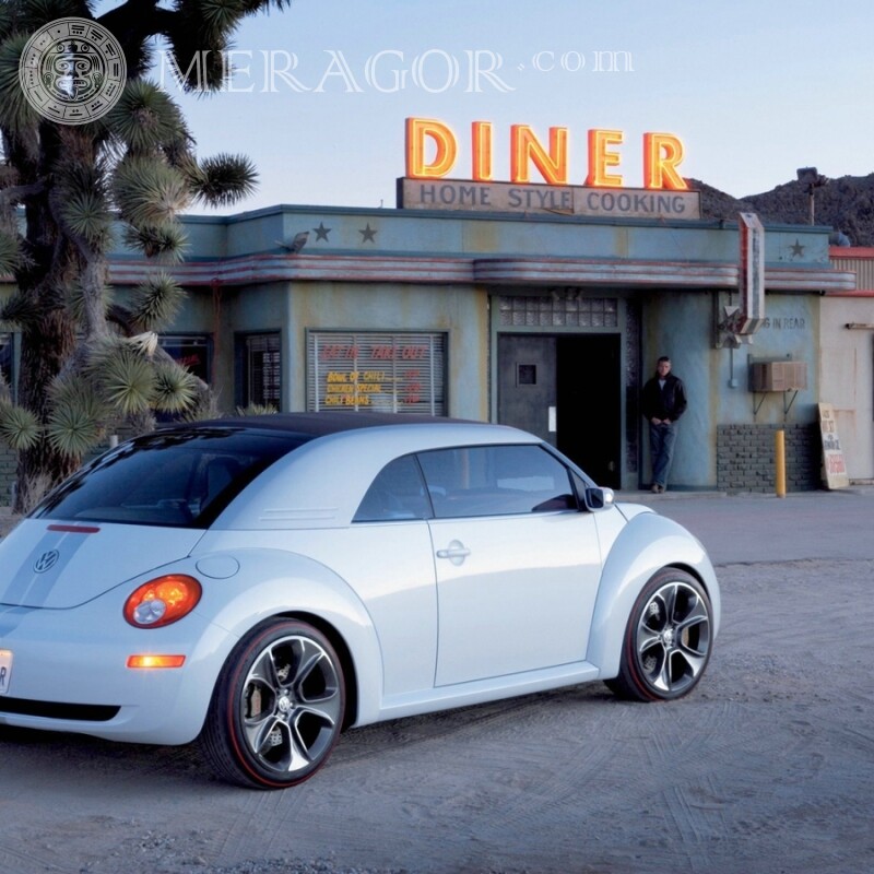 Аватарка на телефон елегантний білий Volkswagen завантажити фото безкоштовно Автомобілі Транспорт