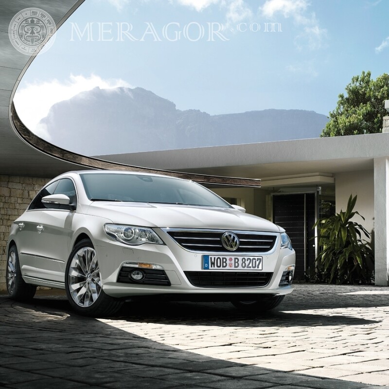 Аватарка для стіма розкішний білий Volkswagen завантажити фото Автомобілі Транспорт