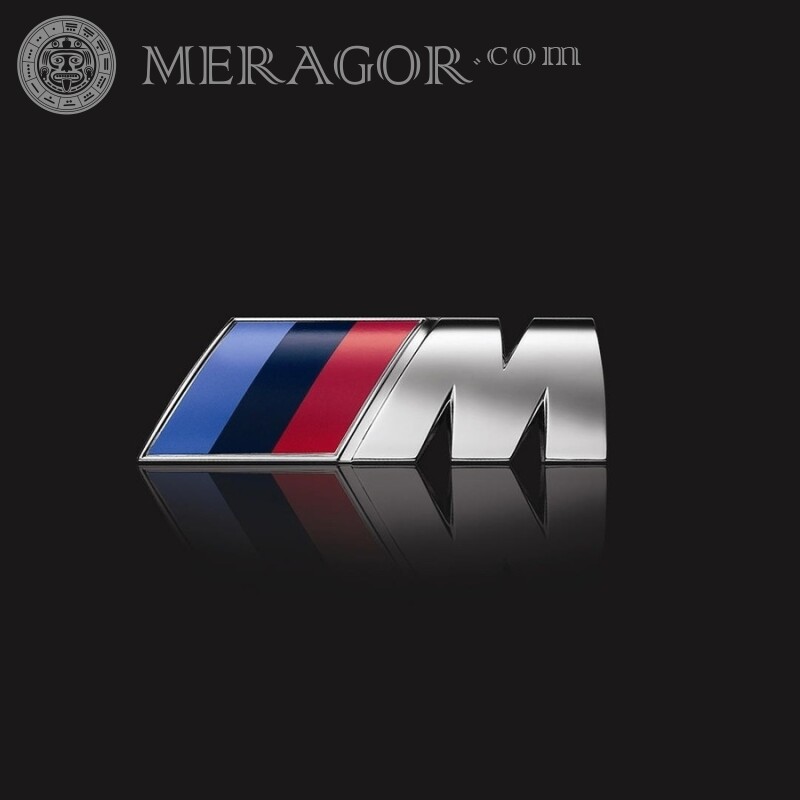 Скачать логотип фирмы BMW на черном фоне Emblèmes de voitures Les voitures Transport