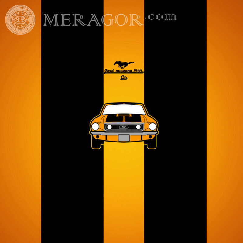 Скачать логотип Ford Mustang на аву Emblèmes de voitures Les voitures Transport