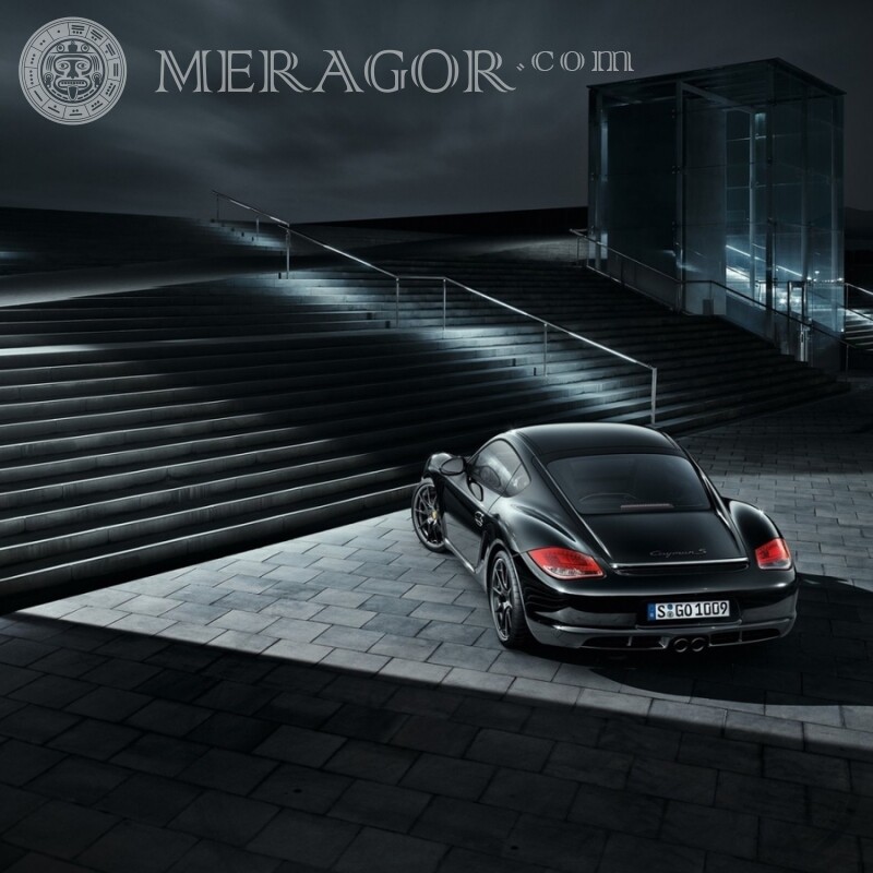 Фото на аватарку Инстаграм крутой черный Porsche Autos Transporte