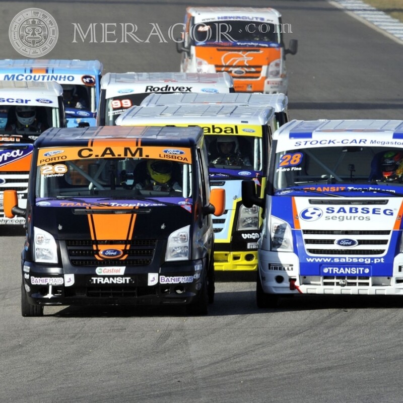 Foto de download da corrida de caminhões Ford em sua foto de perfil Carros Transporte Raça