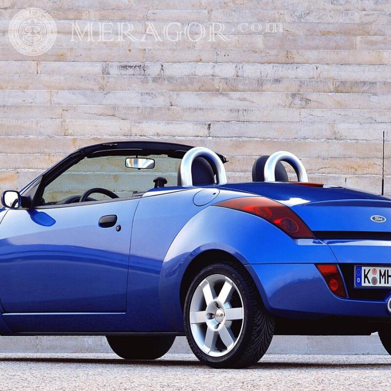 Завантажити фото на аватарку синій Ford кабріолет для дівчини Автомобілі Транспорт