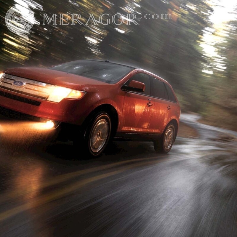 Ford vermelho em movimento, baixe a foto na sua foto de perfil Carros Transporte