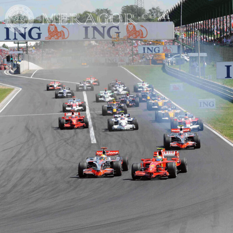 Carros de corrida de Fórmula 1 baixam uma foto no avatar para TikTok Raça Carros Transporte