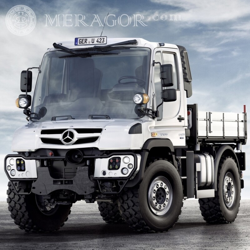 Foto de download de caminhão Mercedes branco legal Carros Transporte