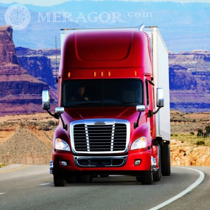 Фото на аватарку для ВатсАпп отличный красный грузовик Carros Transporte