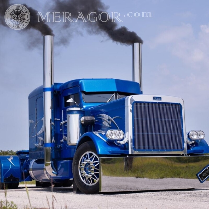 Круте фото на аватарку для Інстаграм крутий синій вантажівка Автомобілі Транспорт