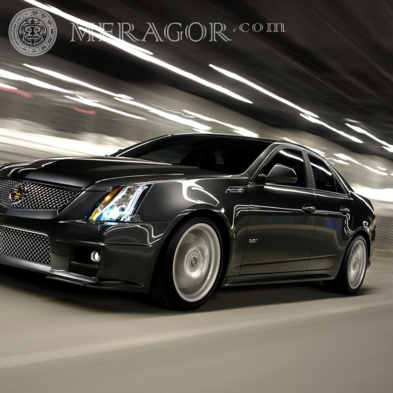 Precioso Cadillac negro descarga tu foto de perfil Autos Transporte