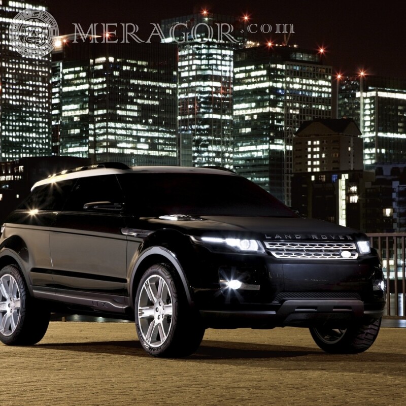 Laden Sie ein Bild eines schwarzen Land Rovers auf Ihr Profilbild herunter Autos Transport