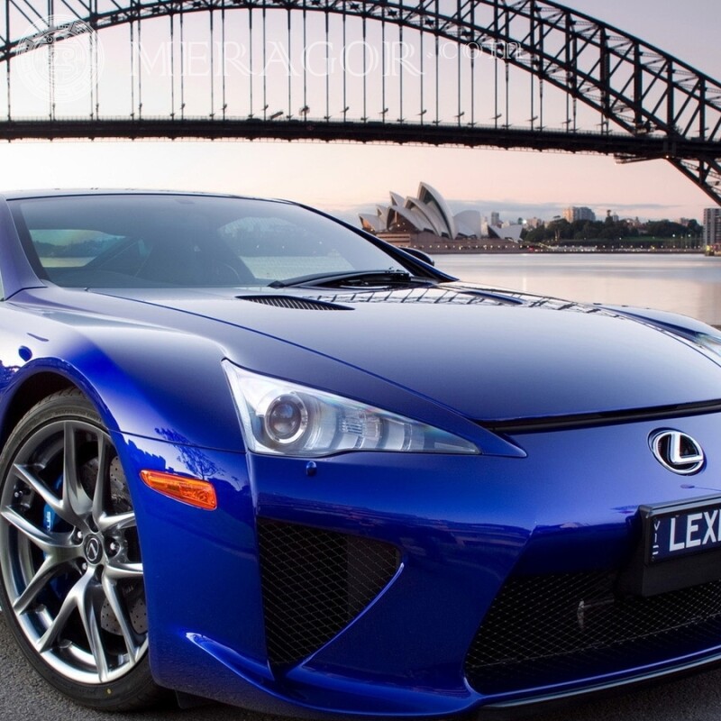 Descarga una foto de un lujoso Lexus azul en tu foto de perfil para una chica Autos Transporte