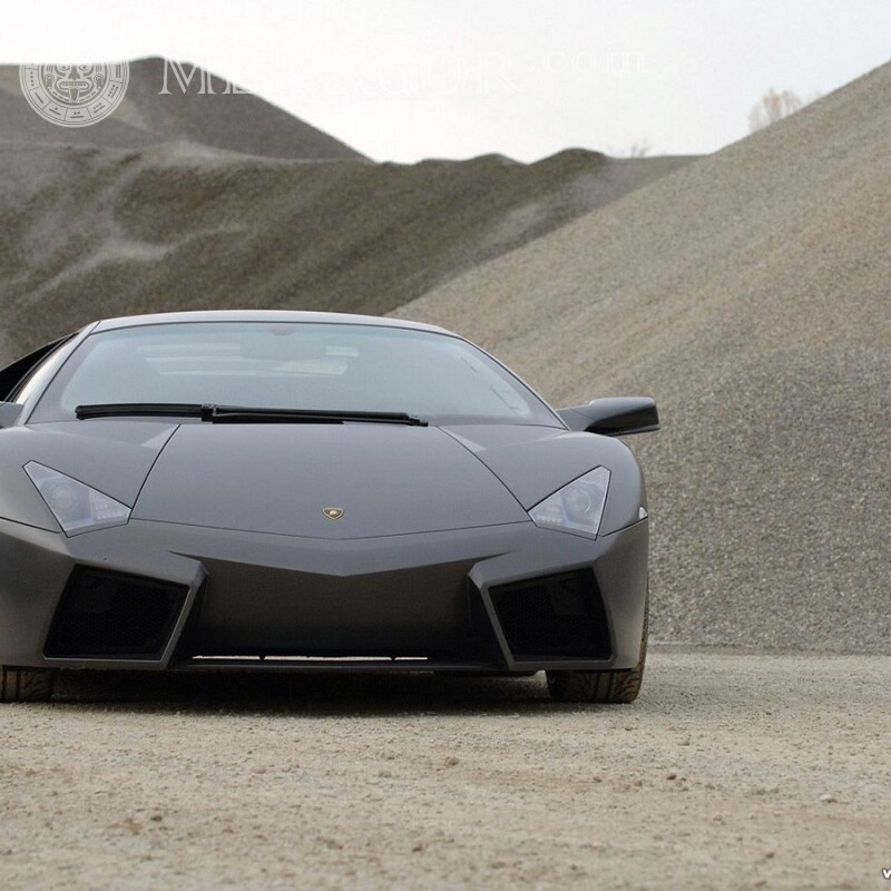 Laden Sie ein Foto eines stilvollen schwarzen Lamborghini in Ihr Profilbild herunter Autos Transport