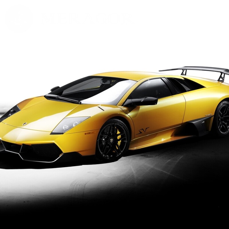 Скачать фотографию отличной желтой Lamborghini на аву Автомобили Транспорт