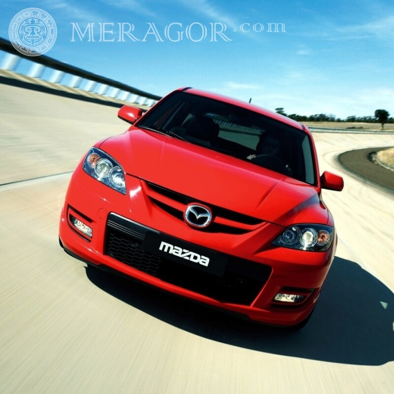 Бесплатно скачать фотографию на аву шикарная красная Mazda для девушки Cars Transport