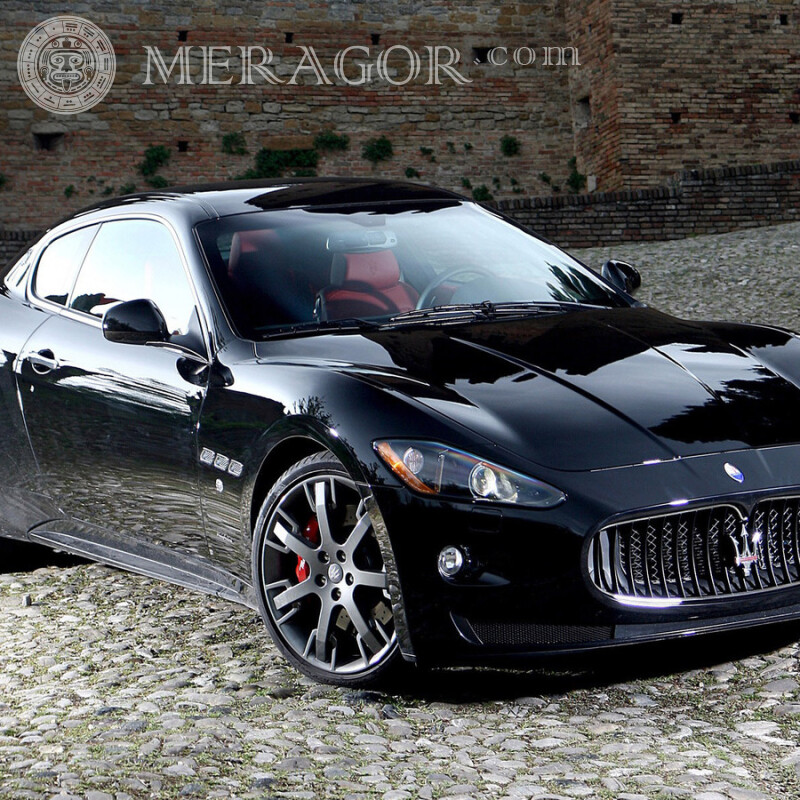 Скачать фото шикарный черный Maserati на аву для парня Автомобили Транспорт