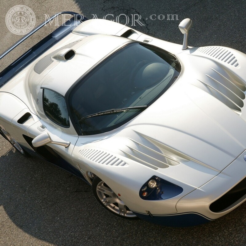 Завантажити картинку елегантний білий Maserati на аватарку для хлопця Автомобілі Транспорт