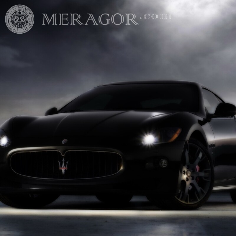 Descarga la foto de un lujoso Maserati negro en tu foto de perfil para un chico Autos Transporte