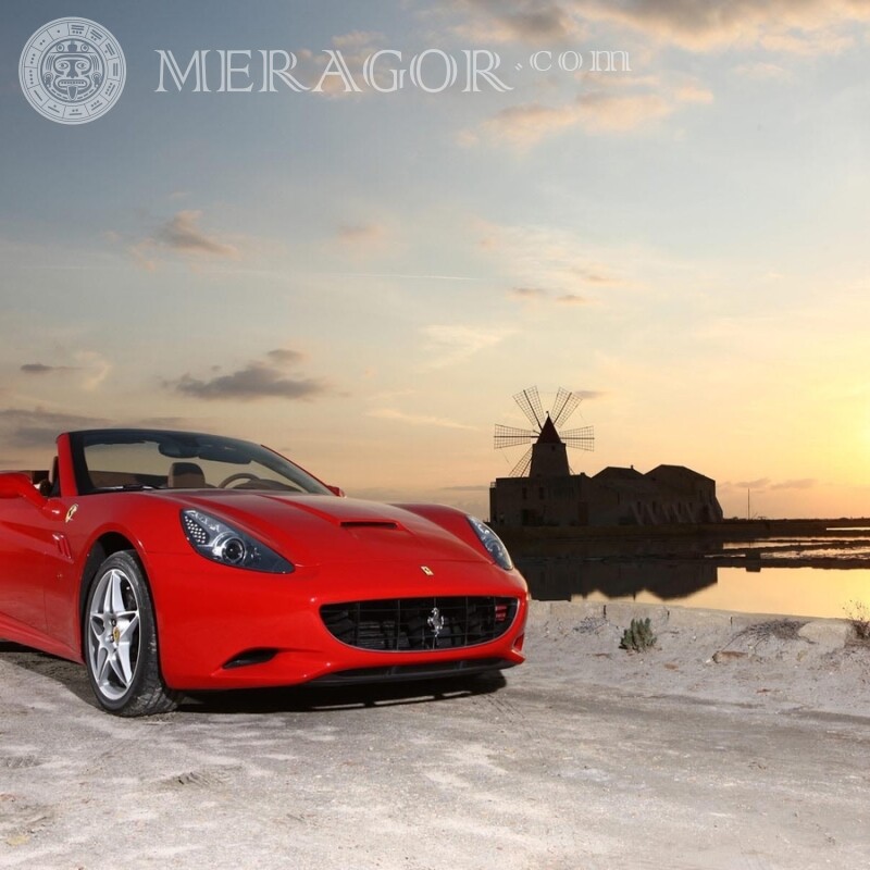 Завантажити фото червоний Maserati кабріолет на аватарку Автомобілі Транспорт
