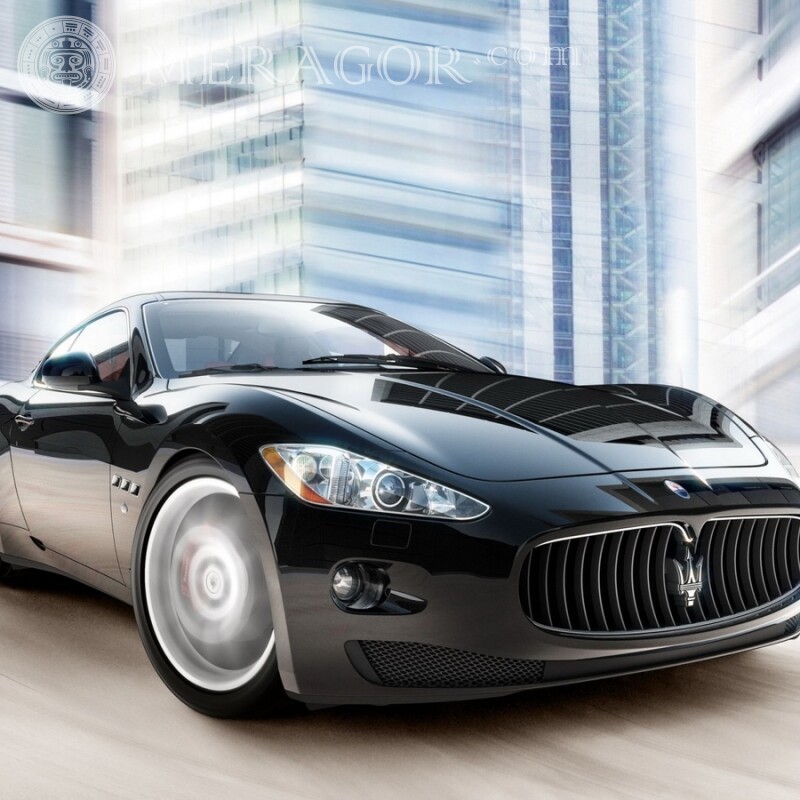Скачать картинку крутой черный Maserati на аву для парня Cars Transport