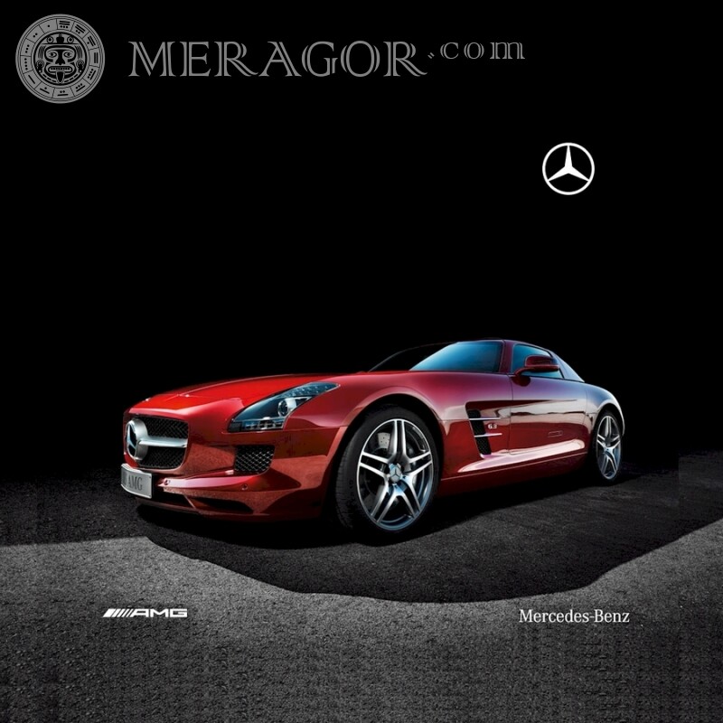 Відмінний червоний Mercedes завантажити фото на аватарку Автомобілі Транспорт