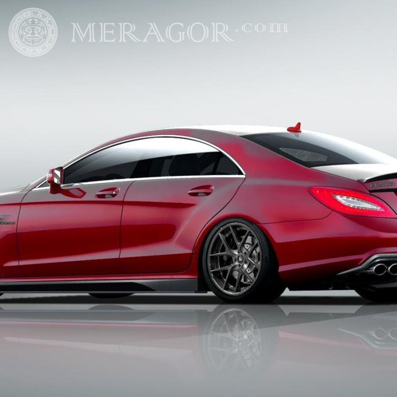 Stylish red Mercedes download photo on avatar for girl Cars Transport