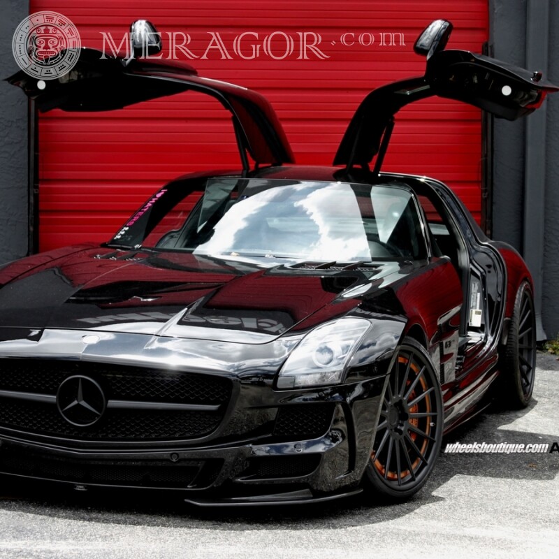 Téléchargez une photo d'une Mercedes noire pour un mec sur un avatar Les voitures Transport
