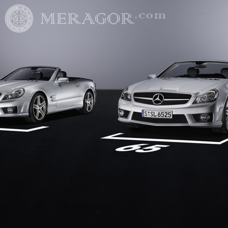 На аву скачать фото два шикарных германских Mercedes Автомобили Транспорт