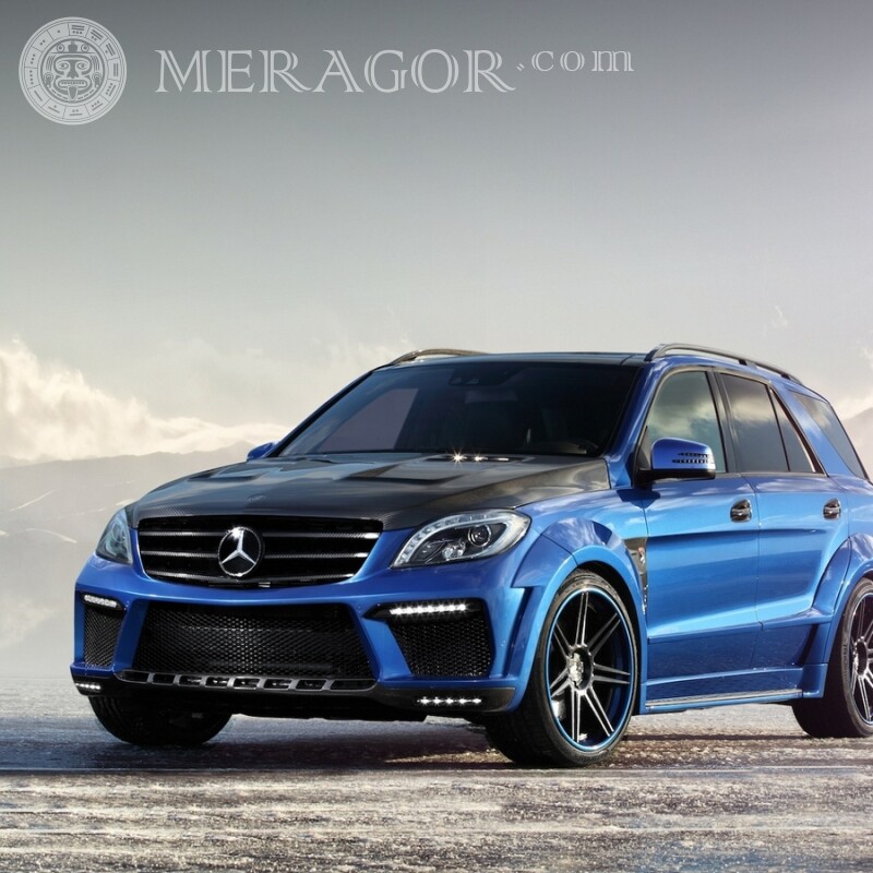 На аватарку завантажити фото німецький синій Mercedes для хлопця Автомобілі Транспорт