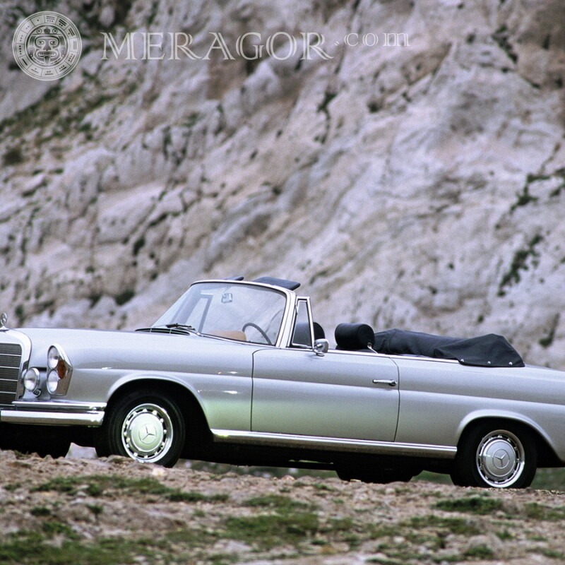 На аву скачать фотографию германский шикарный кабриолет Mercedes Автомобили Транспорт