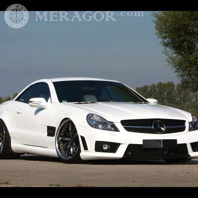 Download a photo of a luxurious white Mercedes for a guy on your profile picture Cars Transport
