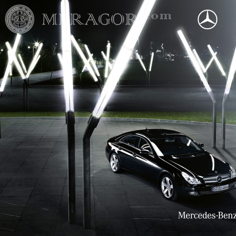 Отличный черный Mercedes скачать фото Автомобили Транспорт