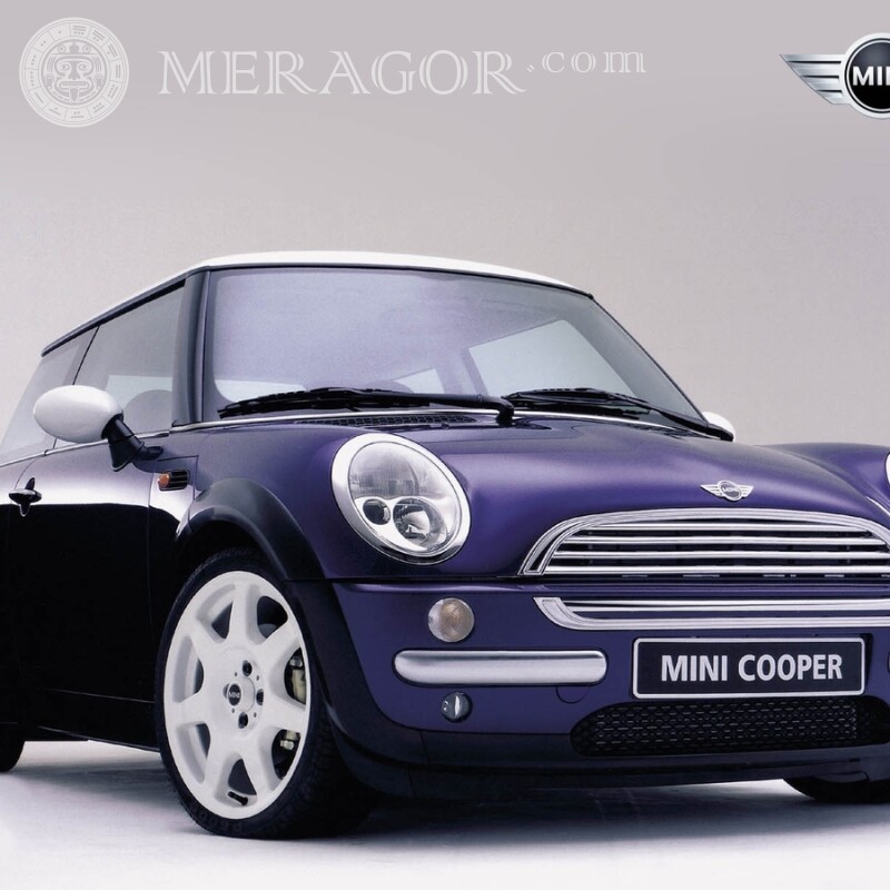 Descarga una foto de un lindo MINI Cooper en un avatar para una niña Autos Transporte