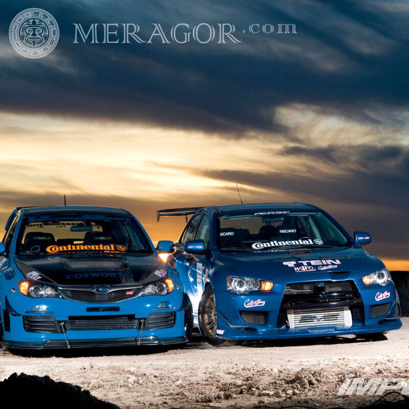 Download photo two sports Mitsubishi Cars Transport Race