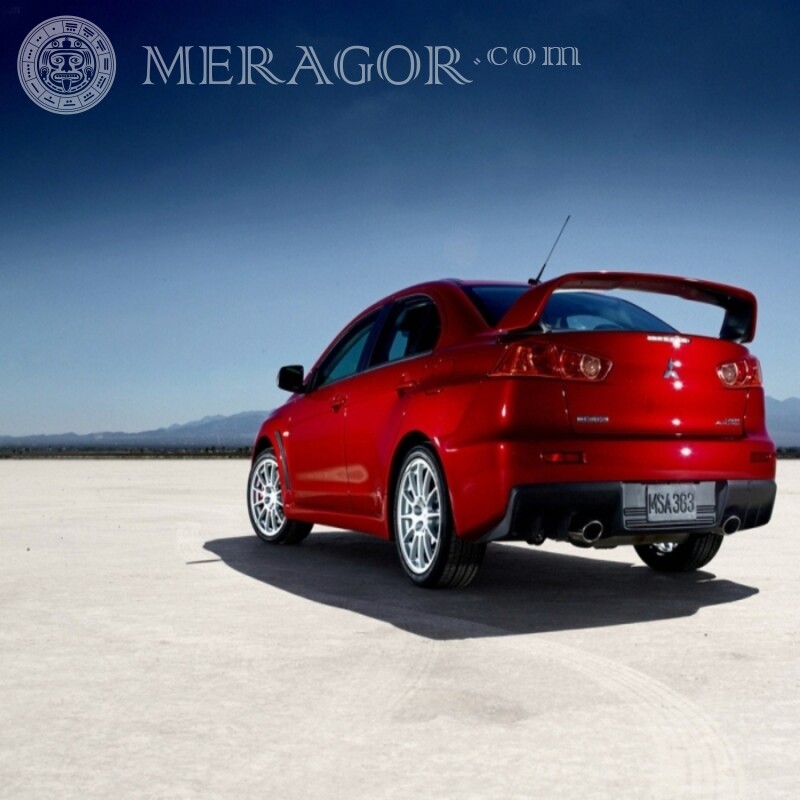 Descargar elegante foto roja de Mitsubishi para foto de perfil de niña Autos Transporte