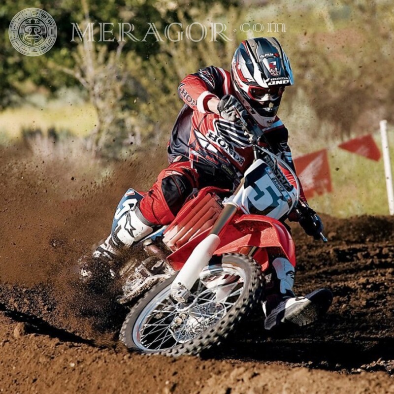 Cool photo sur l'avatar pour moto rouge de course à vapeur Velo, Motorsport Transport Course