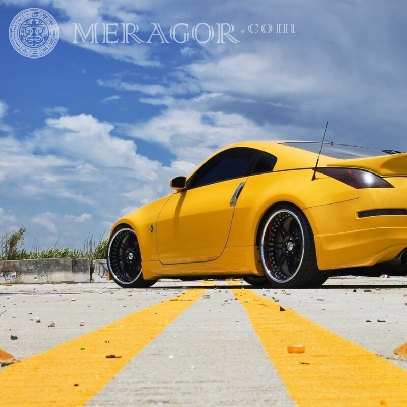 Sporty yellow Nissan download photo Cars Transport Race